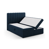 Kelp Boxspringbett mit Stauraum und Kopfteil in Strukturierter Stoff (Mol79) in Königsblau, 160x200 cm – Bild 4