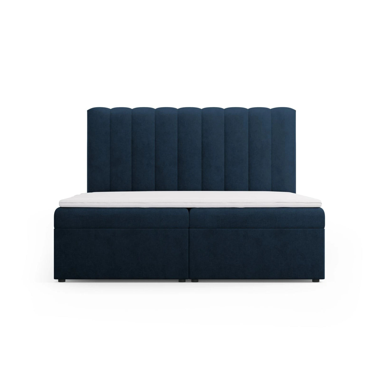 Kelp Boxspringbett mit Stauraum und Kopfteil in Strukturierter Stoff (Mol79) in Königsblau, 180x200 cm – Bild 1