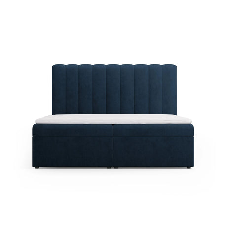 Kelp Boxspringbett mit Stauraum und Kopfteil in Strukturierter Stoff (Mol79) in Königsblau, 180x200 cm – Bild 1