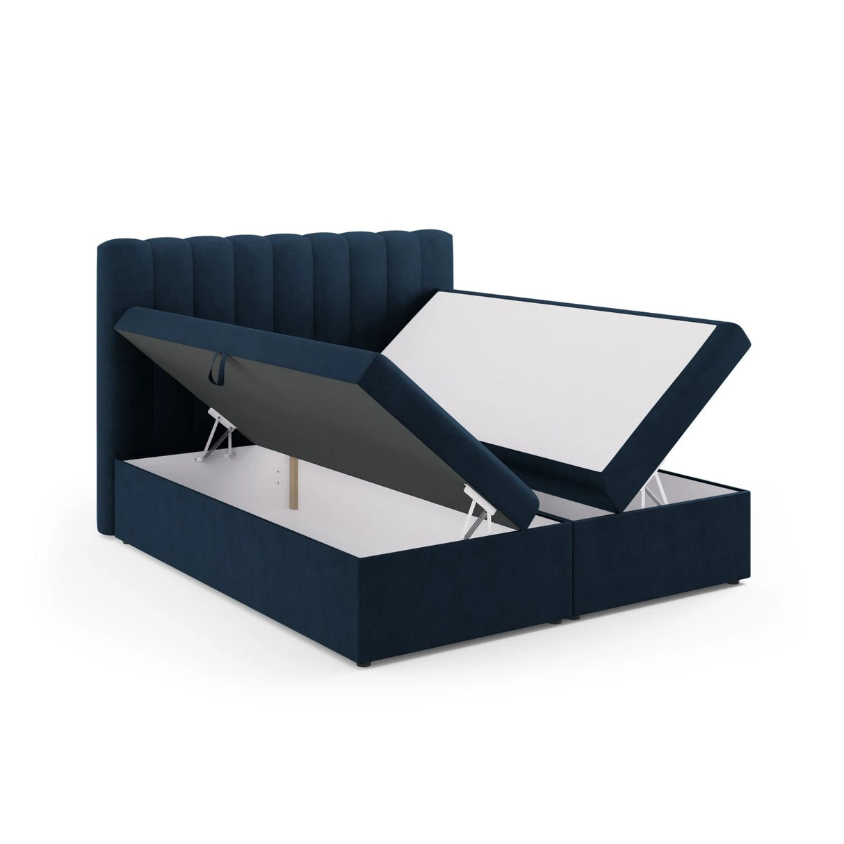Kelp Boxspringbett mit Stauraum und Kopfteil in Strukturierter Stoff (Mol79) in Königsblau, 180x200 cm – Bild 5