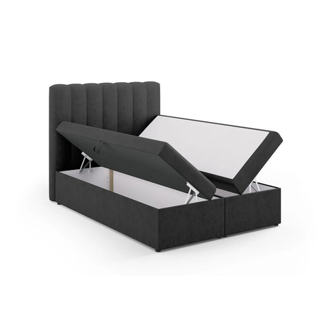 Kelp Boxspringbett mit Stauraum und Kopfteil in Strukturierter Stoff (Mol97) in Anthrazit, 140x200 cm – Bild 5