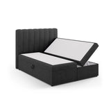Kelp Boxspringbett mit Stauraum und Kopfteil in Strukturierter Stoff (Mol97) in Anthrazit, 160x200 cm – Bild 4