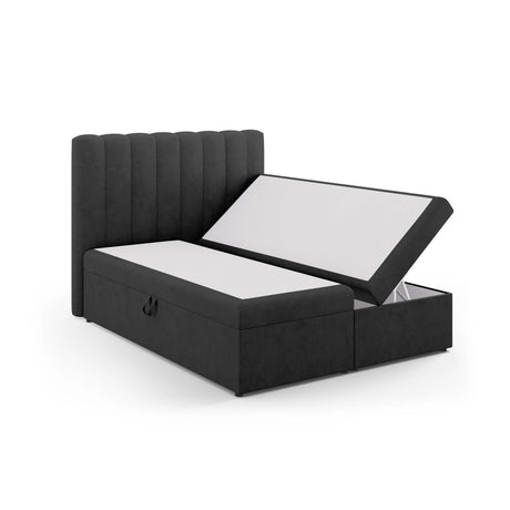 Kelp Boxspringbett mit Stauraum und Kopfteil in Strukturierter Stoff (Mol97) in Anthrazit, 160x200 cm – Bild 4