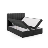 Kelp Boxspringbett mit Stauraum und Kopfteil in Strukturierter Stoff (Mol97) in Anthrazit, 160x200 cm – Bild 5