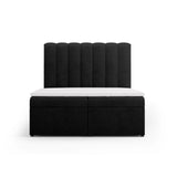 Kelp Boxspringbett mit Stauraum und Kopfteil in Strukturierter Stoff (Mol99) in Schwarz, 140x200 cm – Bild 1