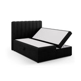 Kelp Boxspringbett mit Stauraum und Kopfteil in Strukturierter Stoff (Mol99) in Schwarz, 160x200 cm – Bild 4