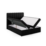 Kelp Boxspringbett mit Stauraum und Kopfteil in Strukturierter Stoff (Mol99) in Schwarz, 160x200 cm – Bild 5