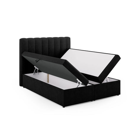 Kelp Boxspringbett mit Stauraum und Kopfteil in Strukturierter Stoff (Mol99) in Schwarz, 160x200 cm – Bild 5