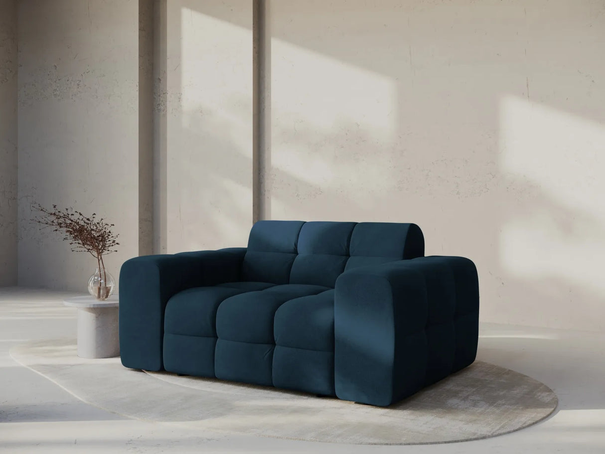 Kendal 2-Sitzer Sofa mit Bezug aus Samt (Ma2211) in Marineblau, 156x103 cm – Bild 2