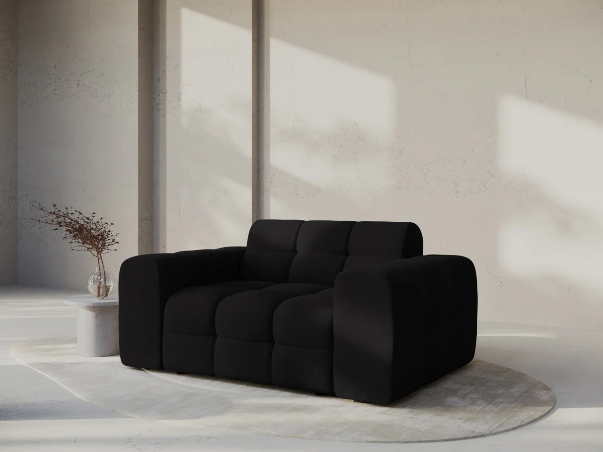 Kendal 2-Sitzer Sofa mit Bezug aus Samt (Ma2219) in Schwarz, 156x103 cm – Bild 2