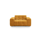 Kendal 2-Sitzer Sofa mit Bezug aus Samt (Ma2288) in Mustard, 156x103 cm – Bild 1
