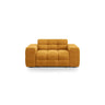 Kendal 2-Sitzer Sofa mit Bezug aus Samt (Ma2288) in Mustard, 156x103 cm – Bild 1