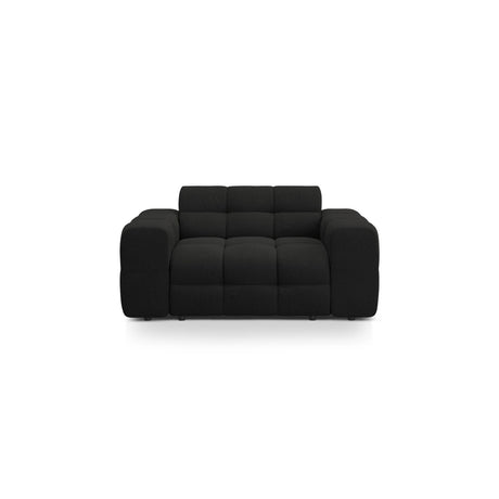 Kendal 2-Sitzer Sofa mit Bezug aus Strukturierter Stoff (Ota12) in Schwarz, 156x103 cm – Bild 1