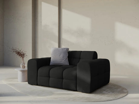 Kendal 2-Sitzer Sofa mit Bezug aus Strukturierter Stoff (Ota12) in Schwarz, 156x103 cm – Bild 2