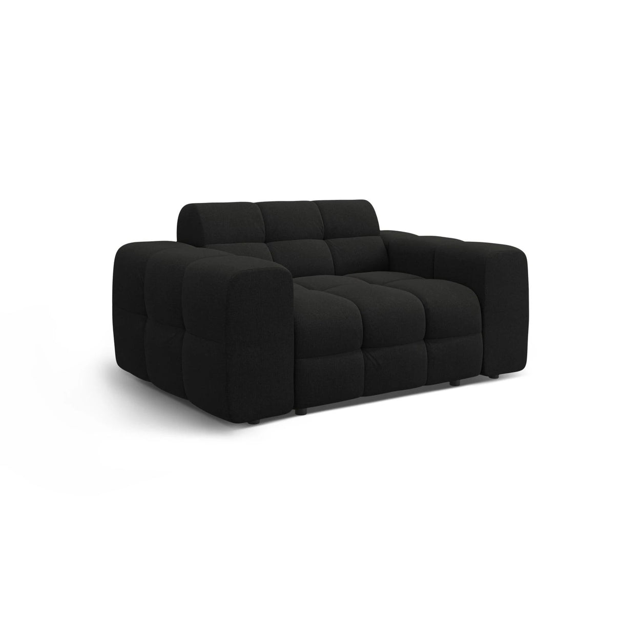 Kendal 2-Sitzer Sofa mit Bezug aus Strukturierter Stoff (Ota12) in Schwarz, 156x103 cm – Bild 4