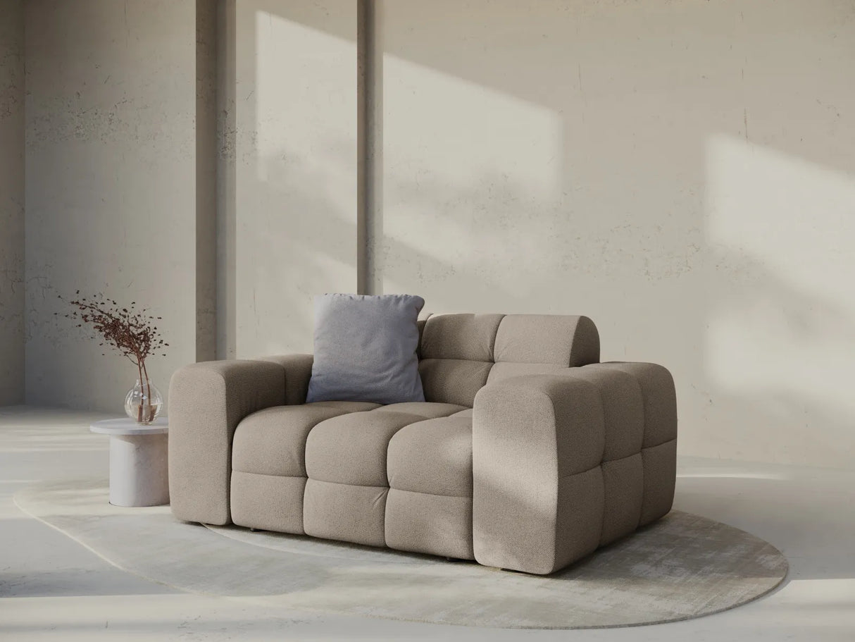 Kendal 2-Sitzer Sofa mit Bezug aus Strukturierter Stoff (Ota7) in Dunkelbeige, 156x103 cm – Bild 2