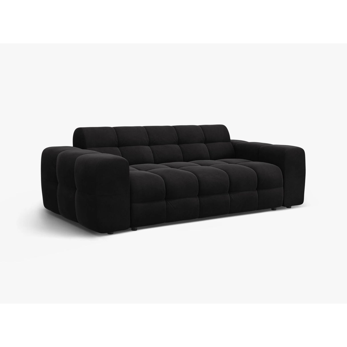 Kendal 3-Sitzer Sofa mit Bezug aus Samt (Ma2219) in Schwarz, 222x103 cm – Bild 4
