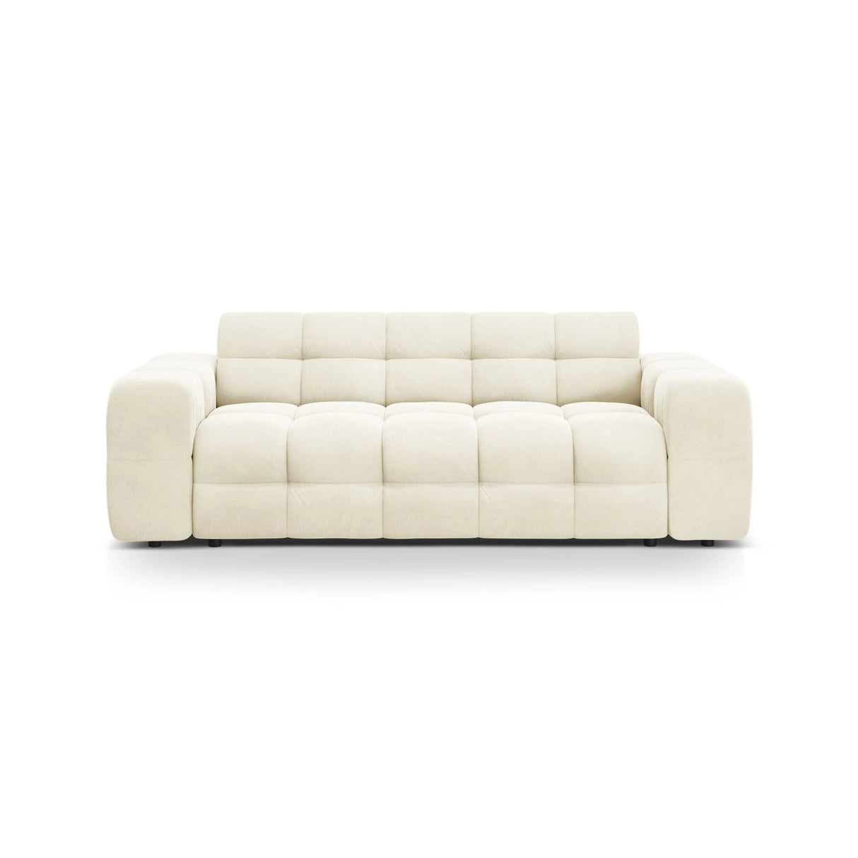 Kendal 3-Sitzer Sofa mit Bezug aus Samt (Ma2256) in Elfenbein, 222x103 cm – Bild 1