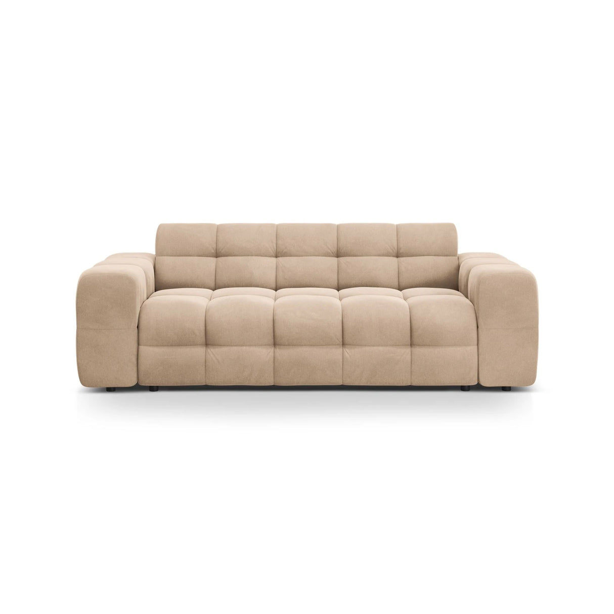 Kendal 3-Sitzer Sofa mit Bezug aus Samt (Ma2282) in Almond Beige, 222x103 cm – Bild 1