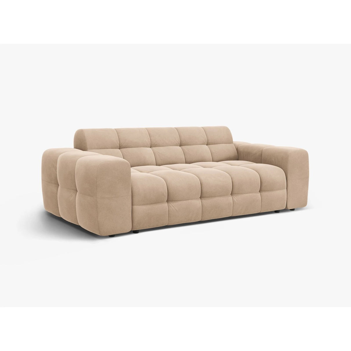 Kendal 3-Sitzer Sofa mit Bezug aus Samt (Ma2282) in Almond Beige, 222x103 cm – Bild 4