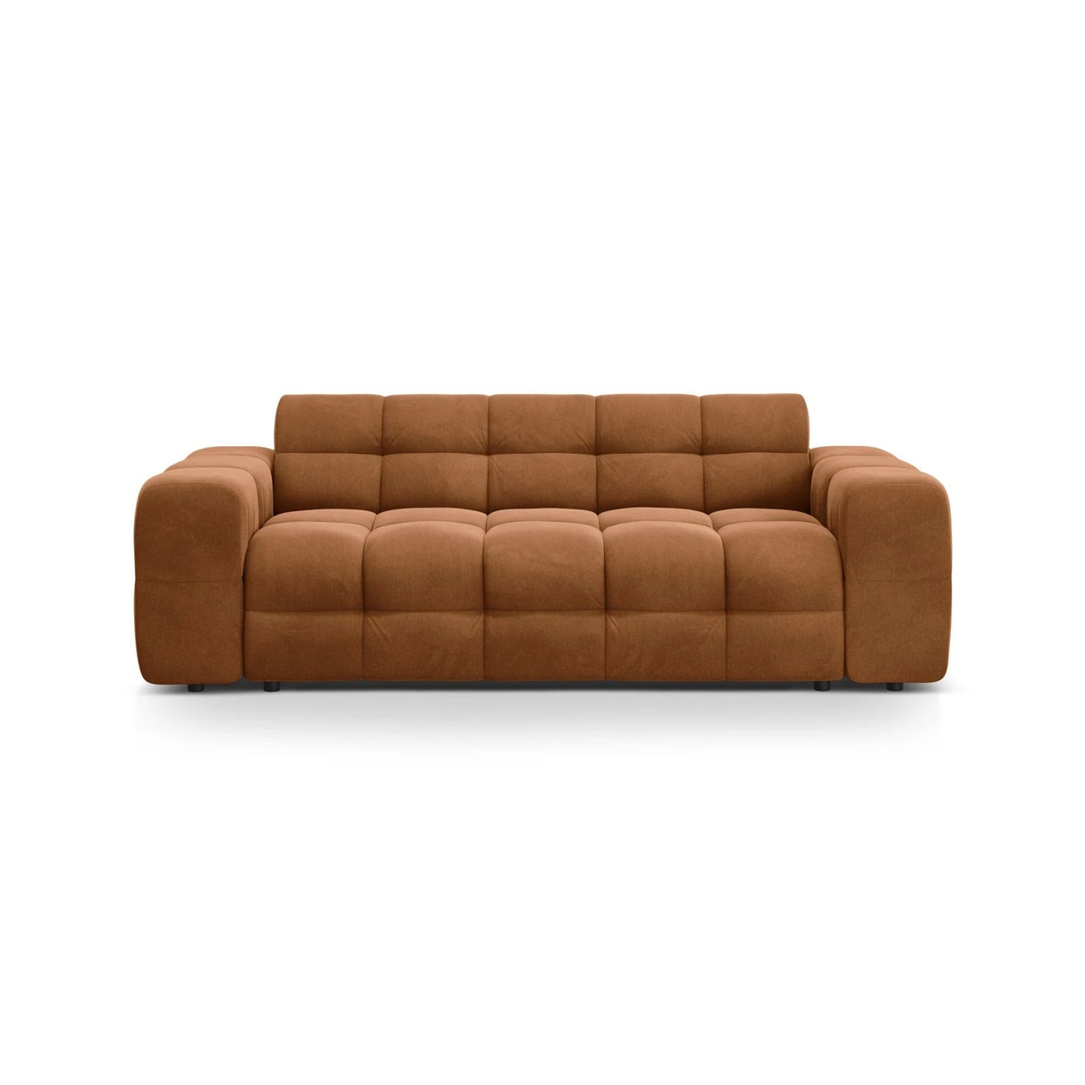 Kendal 3-Sitzer Sofa mit Bezug aus Samt (Ma2286) in Camel, 222x103 cm – Bild 1