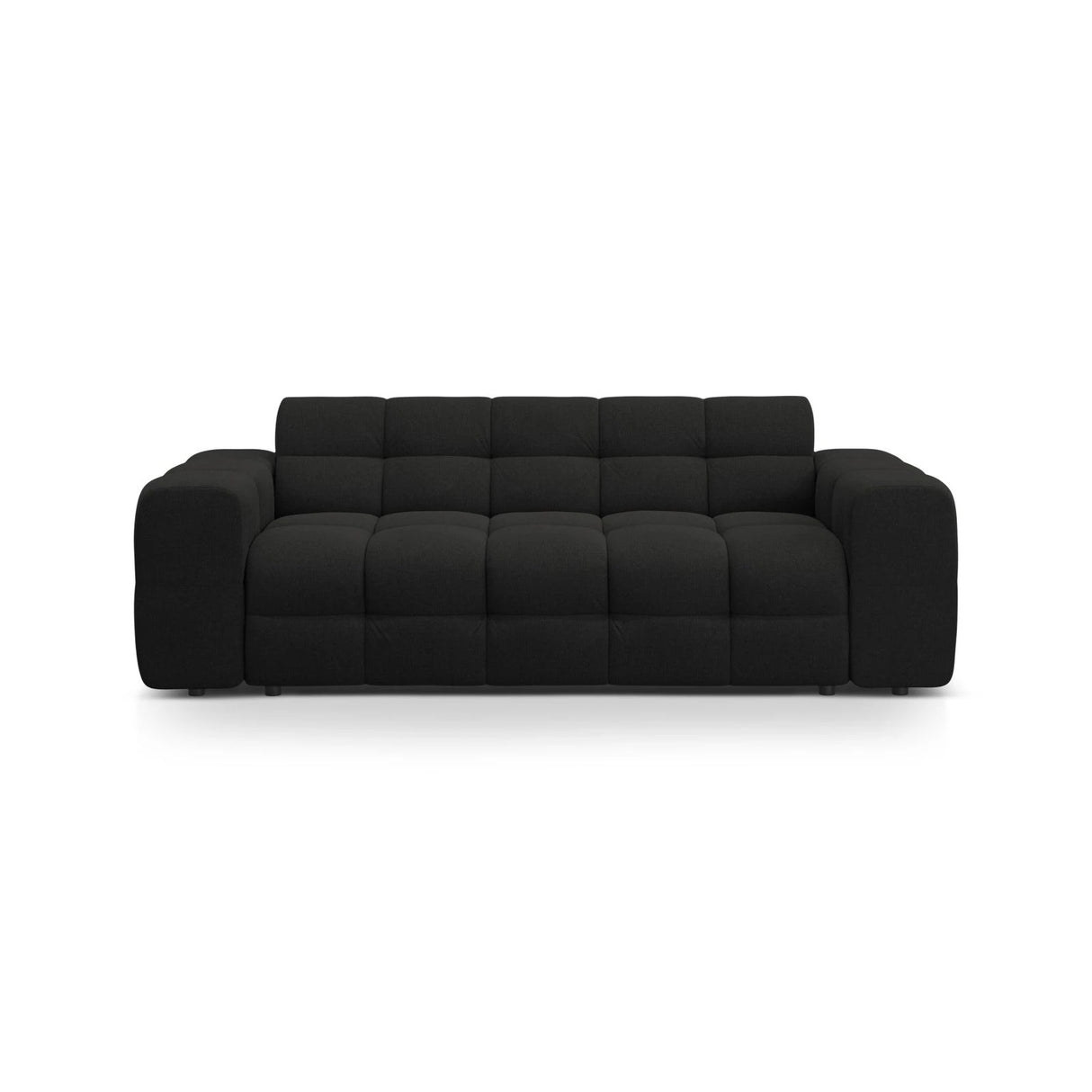 Kendal 3-Sitzer Sofa mit Bezug aus Strukturierter Stoff (Ota12) in Schwarz, 222x103 cm – Bild 1