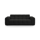 Kendal 3-Sitzer Sofa mit Bezug aus Strukturierter Stoff (Ota12) in Schwarz, 222x103 cm – Bild 1