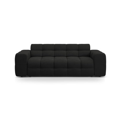 Kendal 3-Sitzer Sofa mit Bezug aus Strukturierter Stoff (Ota12) in Schwarz, 222x103 cm – Bild 1