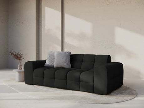 Kendal 3-Sitzer Sofa mit Bezug aus Strukturierter Stoff (Ota12) in Schwarz, 222x103 cm – Bild 2