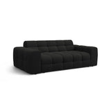 Kendal 3-Sitzer Sofa mit Bezug aus Strukturierter Stoff (Ota12) in Schwarz, 222x103 cm – Bild 4