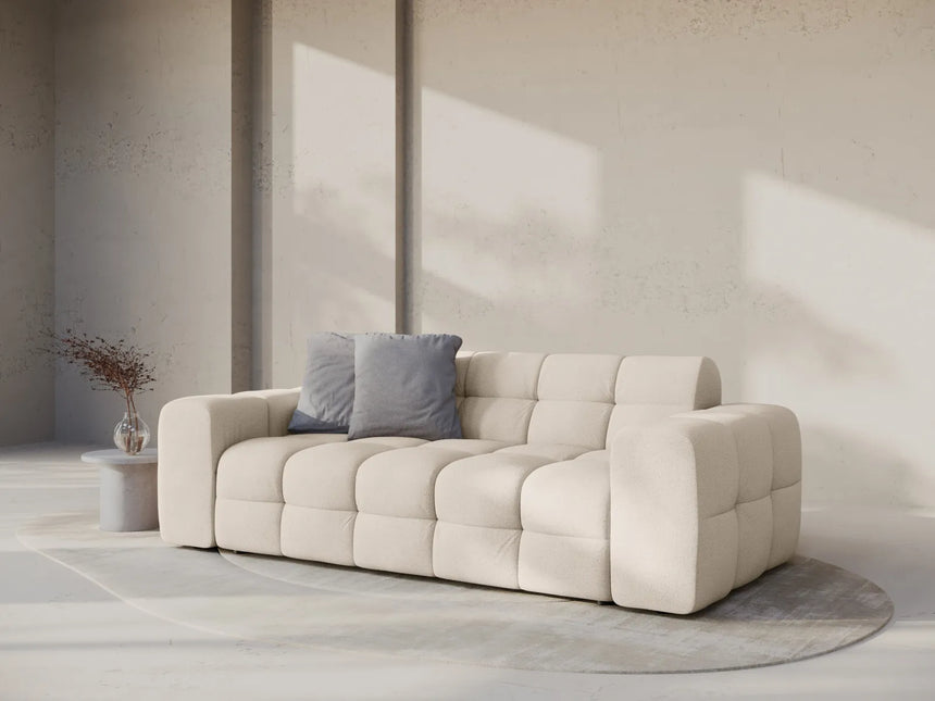 Kendal 3-Sitzer Sofa mit Bezug aus Strukturierter Stoff (Ota8) in Beige, 222x103 cm – Bild 2