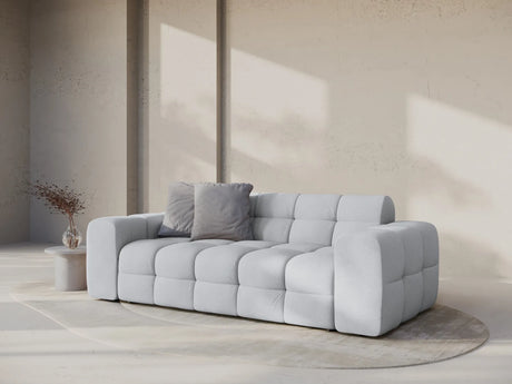 Kendal 3-Sitzer Sofa mit Bezug aus Strukturierter Stoff (Ota9) in Hellgrau, 222x103 cm – Bild 2