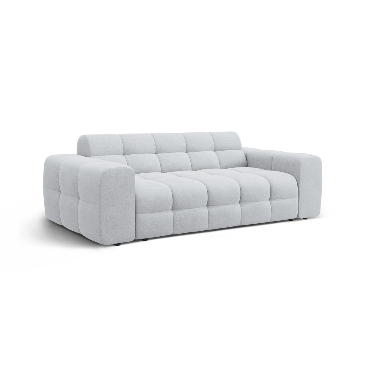 Kendal 3-Sitzer Sofa mit Bezug aus Strukturierter Stoff (Ota9) in Hellgrau, 222x103 cm – Bild 4