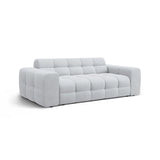 Kendal 3-Sitzer Sofa mit Bezug aus Strukturierter Stoff (Ota9) in Hellgrau, 222x103 cm – Bild 4