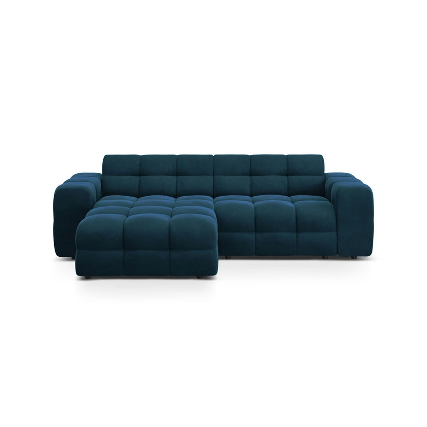 Kendal 4-Sitzer Ecksofa Links, mit Bezug aus Samt (Ma2211) in Marineblau, 256x173 cm – Bild 1