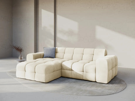 Kendal 4-Sitzer Ecksofa Links, mit Bezug aus Samt (Ma2256) in Elfenbein, 256x173 cm – Bild 2