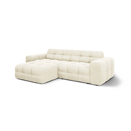 Kendal 4-Sitzer Ecksofa Links, mit Bezug aus Samt (Ma2256) in Elfenbein, 256x173 cm – Bild 4