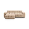 Kendal 4-Sitzer Ecksofa Links, mit Bezug aus Samt (Ma2282) in Almond Beige, 256x173 cm – Bild 1