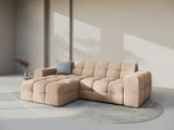 Kendal 4-Sitzer Ecksofa Links, mit Bezug aus Samt (Ma2282) in Almond Beige, 256x173 cm – Bild 2