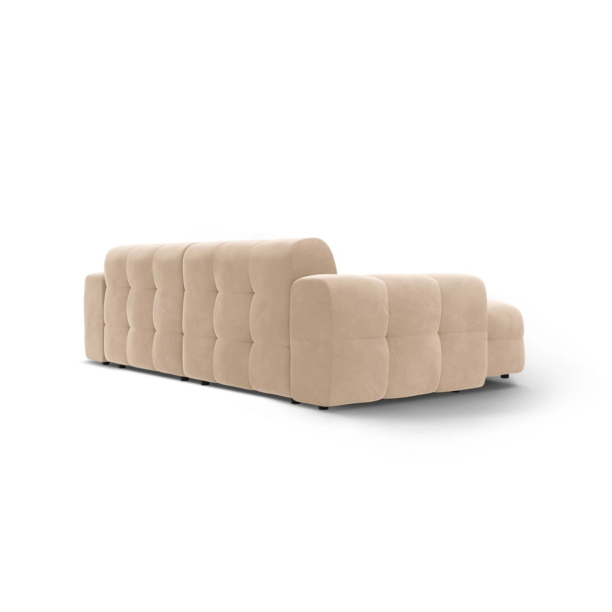 Kendal 4-Sitzer Ecksofa Links, mit Bezug aus Samt (Ma2282) in Almond Beige, 256x173 cm – Bild 5
