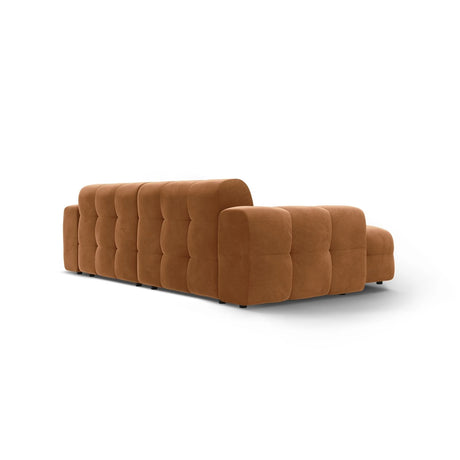 Kendal 4-Sitzer Ecksofa Links, mit Bezug aus Samt (Ma2286) in Camel, 256x173 cm – Bild 5