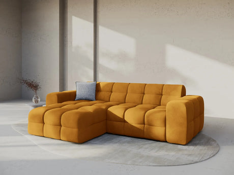 Kendal 4-Sitzer Ecksofa Links, mit Bezug aus Samt (Ma2288) in Mustard, 256x173 cm – Bild 2