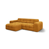 Kendal 4-Sitzer Ecksofa Links, mit Bezug aus Samt (Ma2288) in Mustard, 256x173 cm – Bild 4