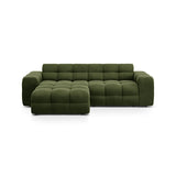 Kendal 4-Sitzer Ecksofa Links, mit Bezug aus Samt (Ma2295) in Army Green, 256x173 cm – Bild 1