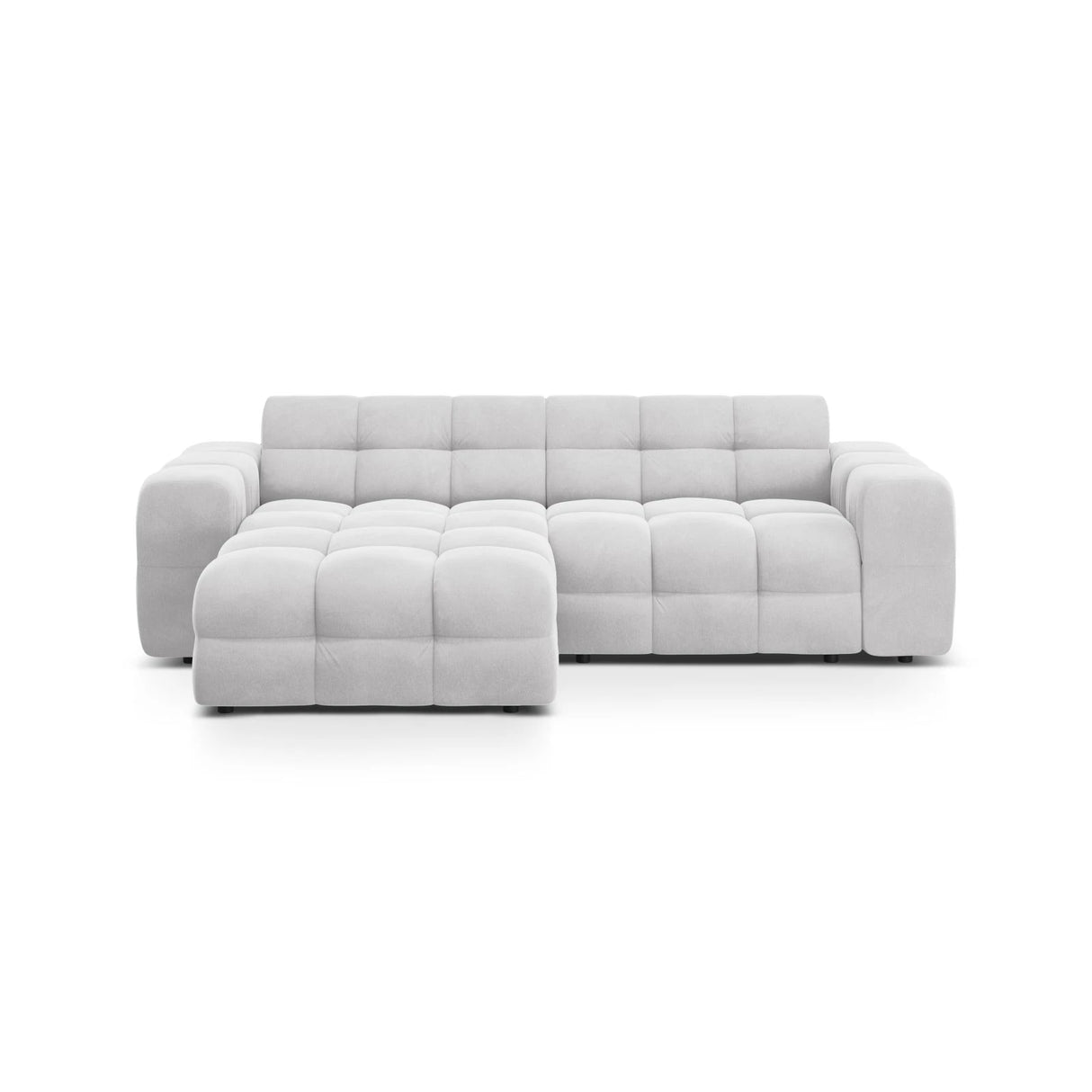 Kendal 4-Sitzer Ecksofa Links, mit Bezug aus Samt oder Strukturstoff, 256x173 cm – Bild 1