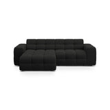 Kendal 4-Sitzer Ecksofa Links, mit Bezug aus Strukturierter Stoff (Ota12) in Schwarz, 256x173 cm – Bild 1