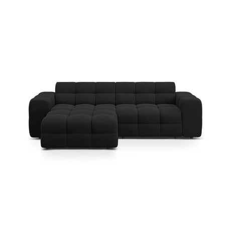 Kendal 4-Sitzer Ecksofa Links, mit Bezug aus Strukturierter Stoff (Ota12) in Schwarz, 256x173 cm – Bild 1