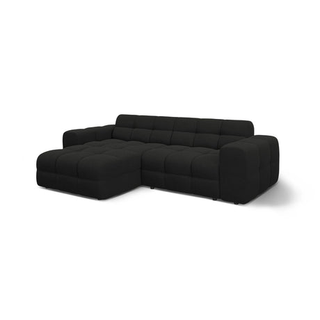 Kendal 4-Sitzer Ecksofa Links, mit Bezug aus Strukturierter Stoff (Ota12) in Schwarz, 256x173 cm – Bild 4