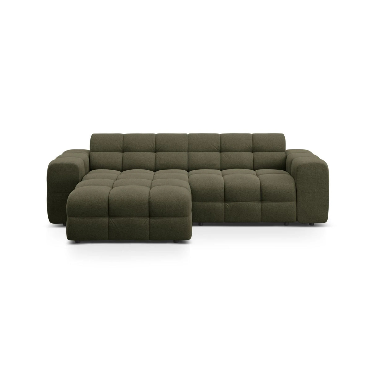 Kendal 4-Sitzer Ecksofa Links, mit Bezug aus Strukturierter Stoff (Ota13) in Amazon grün, 256x173 cm – Bild 1