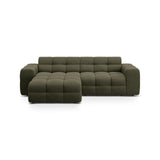 Kendal 4-Sitzer Ecksofa Links, mit Bezug aus Strukturierter Stoff (Ota13) in Amazon grün, 256x173 cm – Bild 1